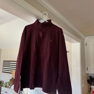 Ralph Lauren Estate Rib Pullover in Burgundy 1/4 Zip-up. Great shape XL